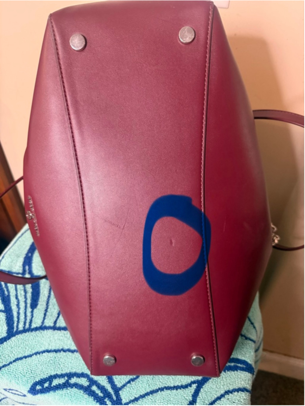Women's Michael Kors Zena Burgundy Tote Bag - Picture 8 of 8